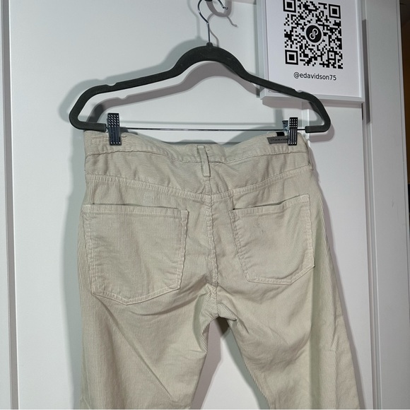 Citizens of humanity beige cream cords corduroy Agnes mid ride straight slim - Picture 4 of 11